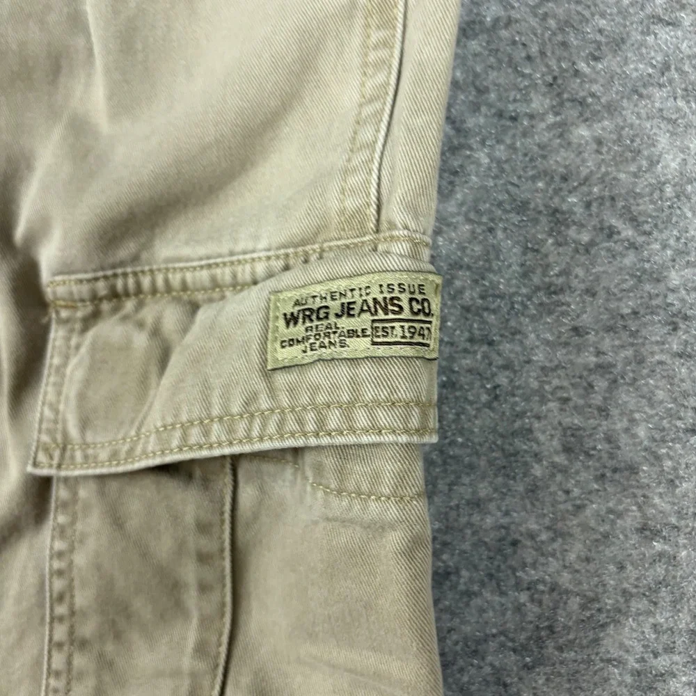 Wrangler Cargo Pants Mens 36x30 Tan Khaki Cowboy Utility Workwear Baggy Wide Leg